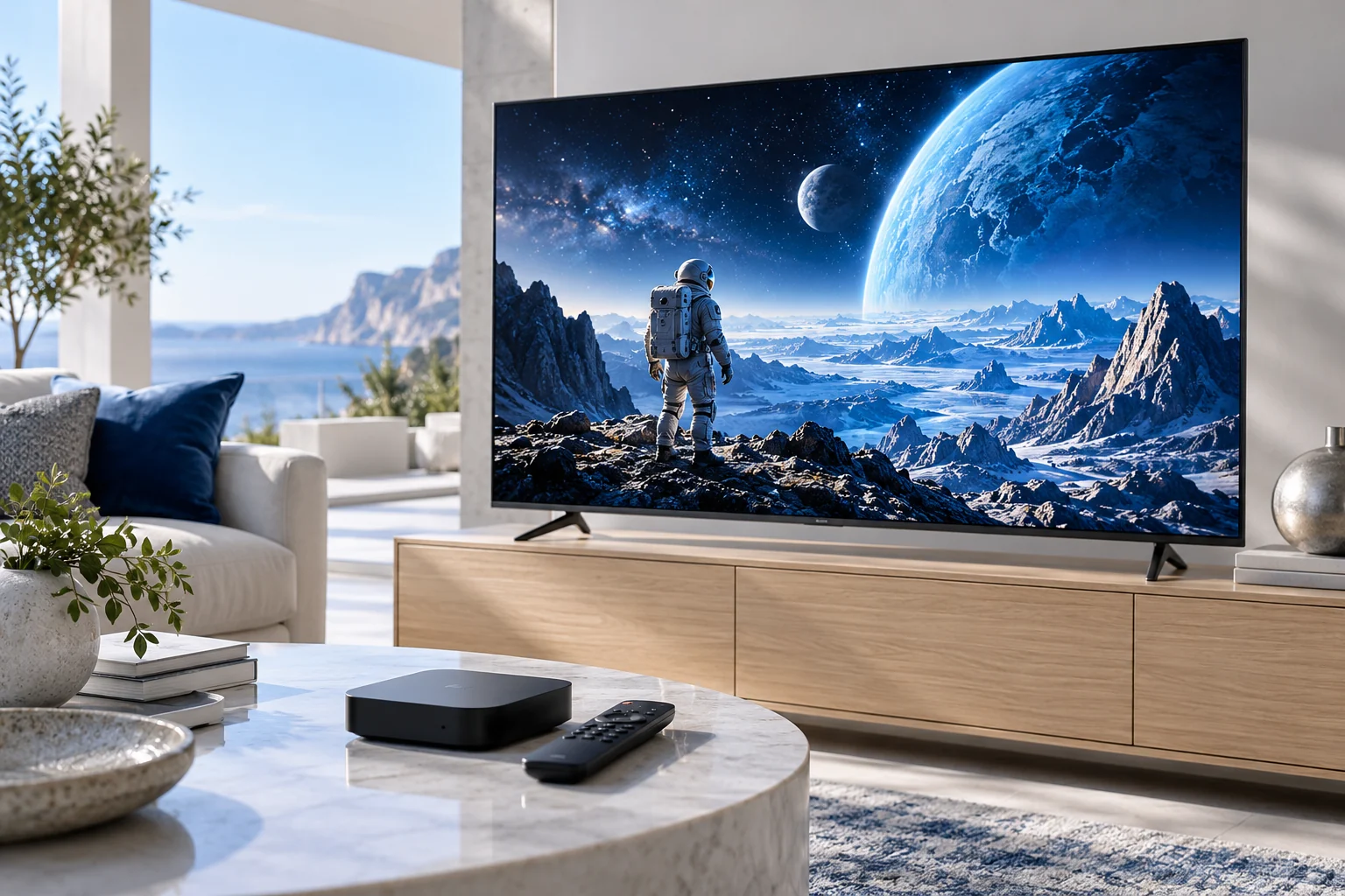 Original space adventure on a living-room television
