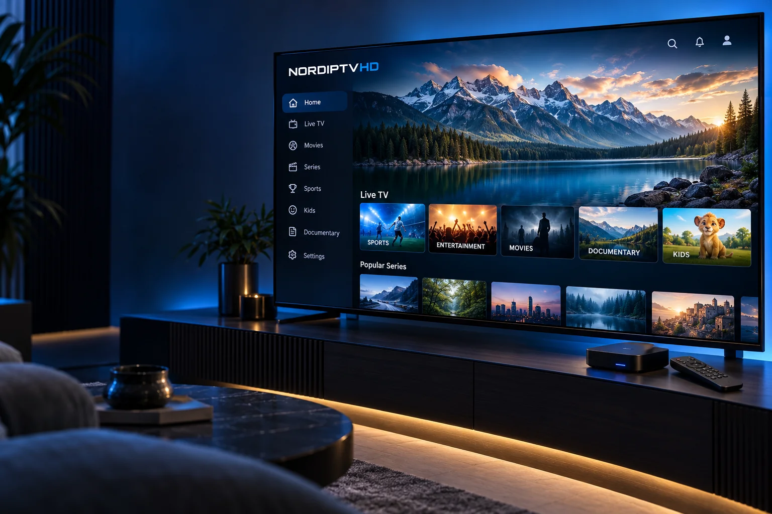 NORDIPTVHD viewing setup across compatible screens